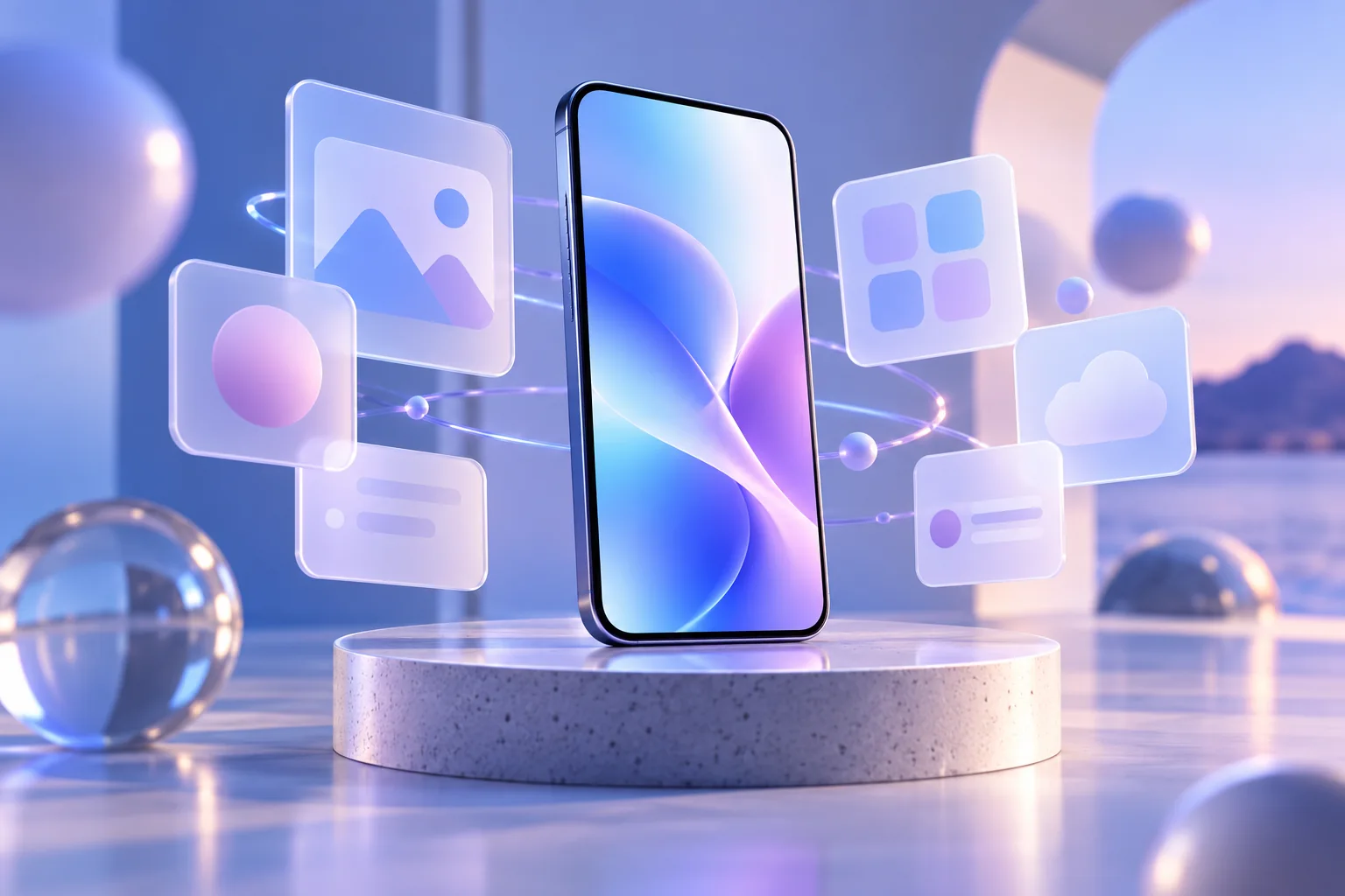 Mobil konulu yapay zekâ ile üretilmiş temsili kapak illüstrasyonu